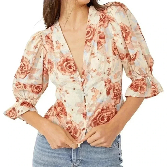 Free People Tops - Free People vintage  floral v neck top